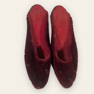 Antique Velvet Doll Shoes Size 3